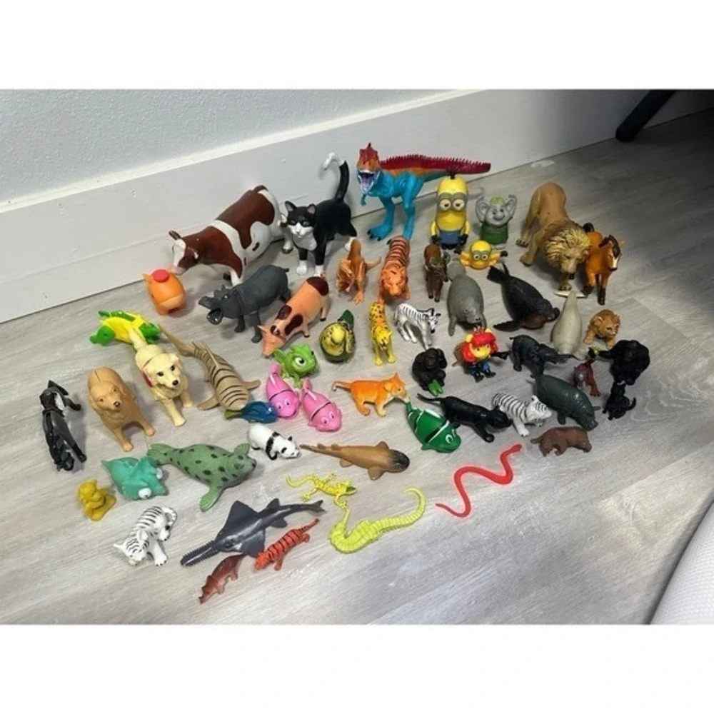 Animal Figures Lot Pieces Plastic Farm Zoo Dinosaurs Toys For Kids